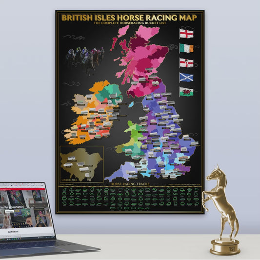Scratch-Off-Pferderennen-Karte der Britischen Inseln